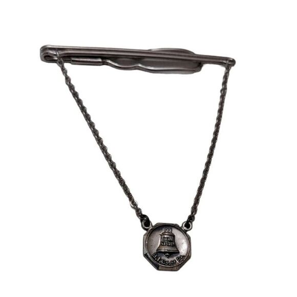 Vintage Sterling Silver Bell‎ Telephone System Pennsylvania Employee Tie Bar - Picture 1 of 6